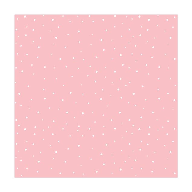 Teppich rosa Gezeichnete kleine Punkte auf Pastellrosa