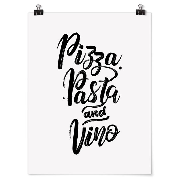 Poster kaufen Pizza Pasta und Vino