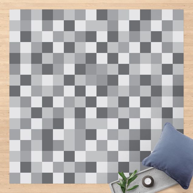 outdoor-teppich wetterfest Geometrisches Muster Mosaik Grau