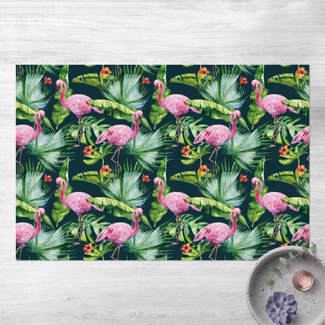 Outdoor Teppich Tropical Flamingo pattern