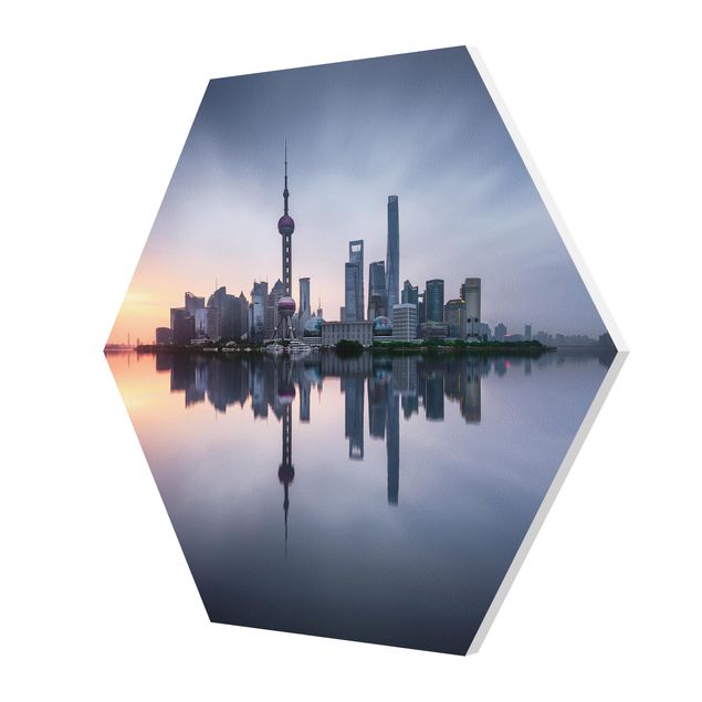 Hexagon Bild Forex - Shanghai Skyline Morgenstimmung