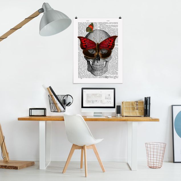 Kunstdrucke Poster Grusellektüre - Schmetterlingsmaske