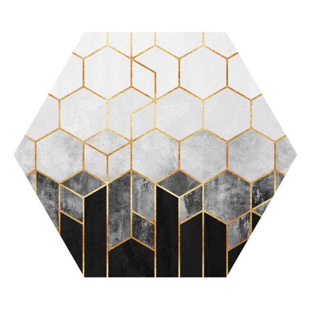 Hexagon Bild Forex - Goldene Sechsecke Schwarz Weiß