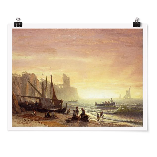 Poster Meer Albert Bierstadt - Fischereiflotte