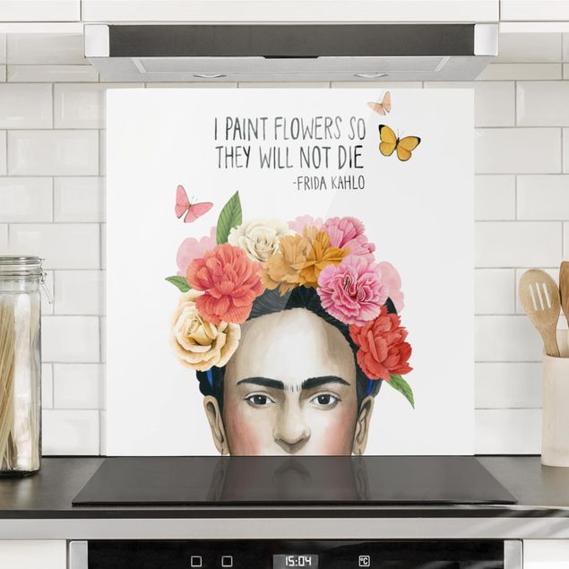 Spritzschutz Glas magnetisch Fridas Gedanken - Blumen
