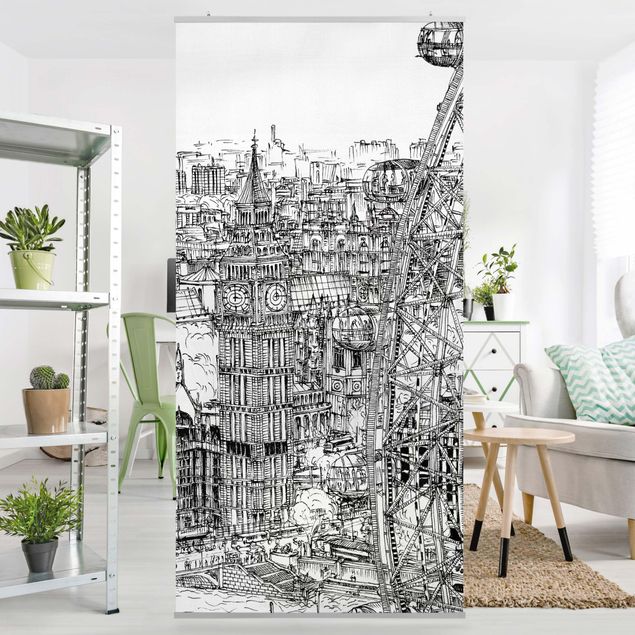Raumteiler - Stadtstudie - London Eye - 250x120cm