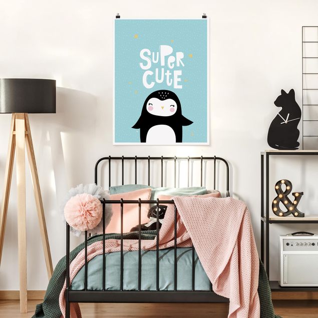 Poster Illustration Super Cute Pinguin