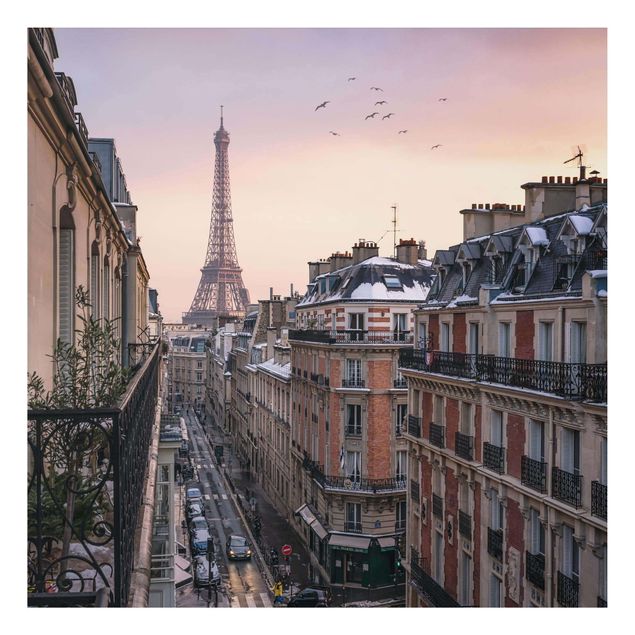 Alu Dibond Bilder Eiffelturm bei Sonnenuntergang