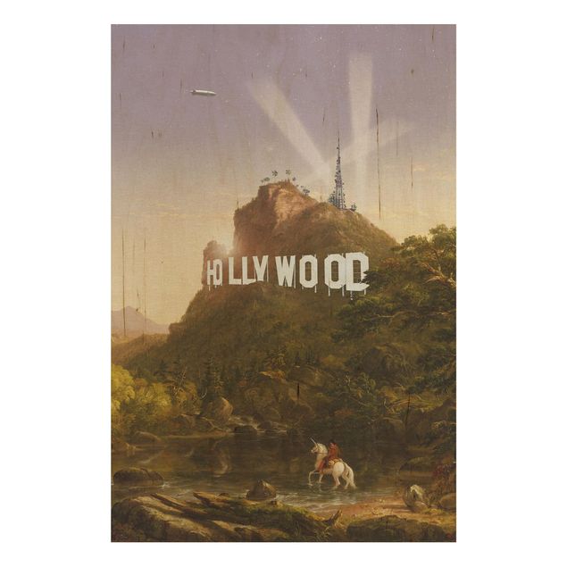 Moderne Holzbilder Gemälde Hollywood