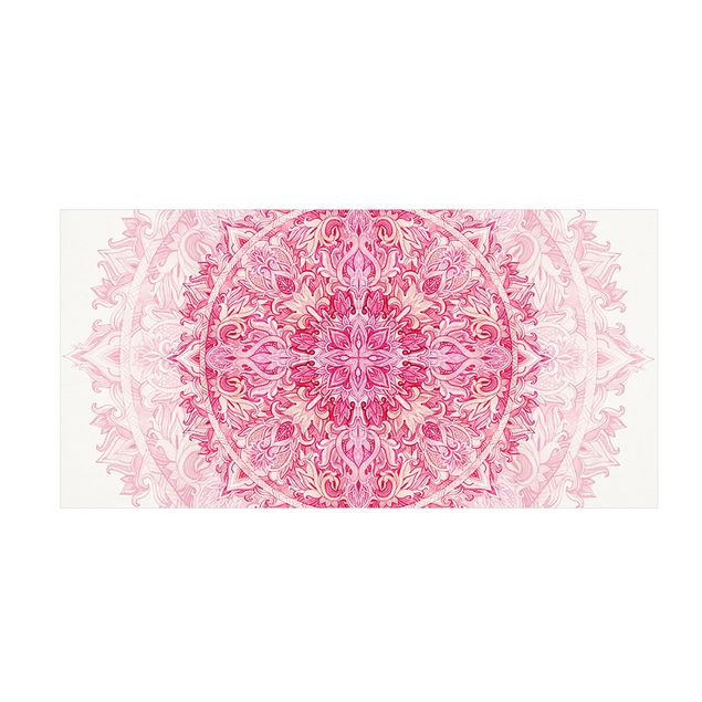 Pinker Teppich Mandala Aquarell Ornament pink