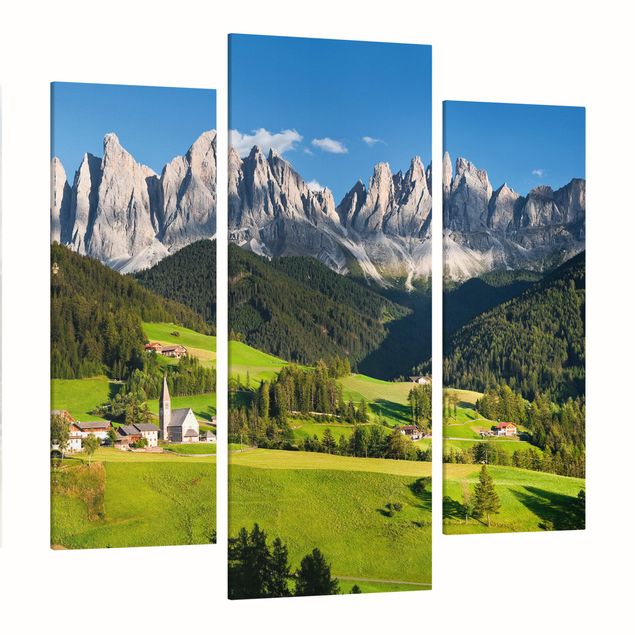 Wandbilder Wald Geislerspitzen in Südtirol