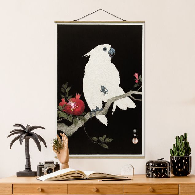 Wandbilder Tiere Asiatische Vintage Illustration Weißer Kakadu