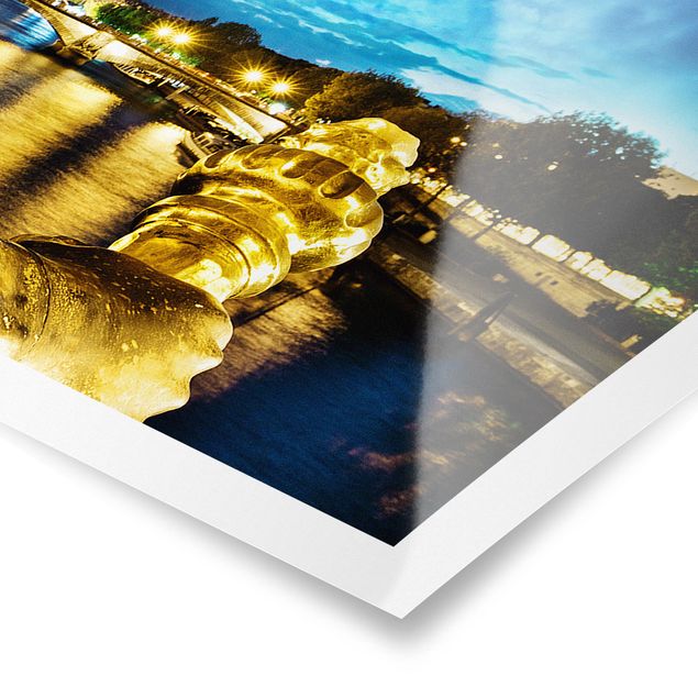 Poster - Goldenes Paris - Panorama Querformat
