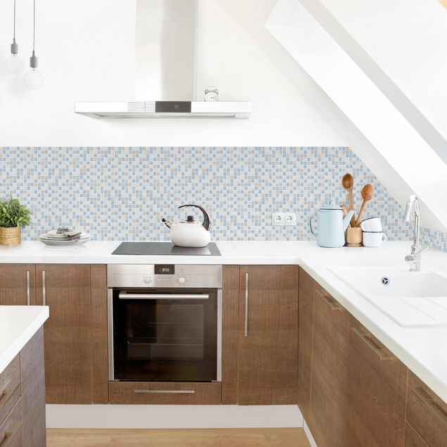 Küchenrückwand Muster Mosaikfliesen Meersand