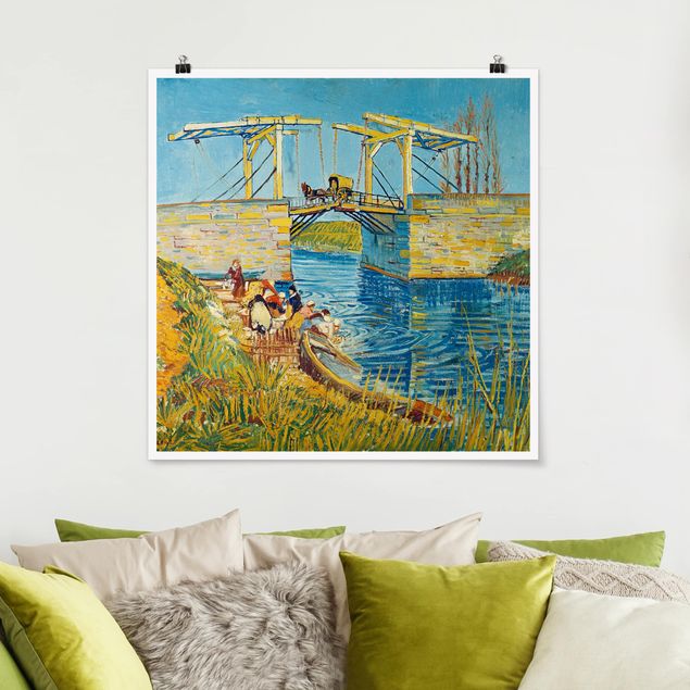 Poster - Vincent van Gogh - Zugbrücke in Arles - Quadrat 1:1