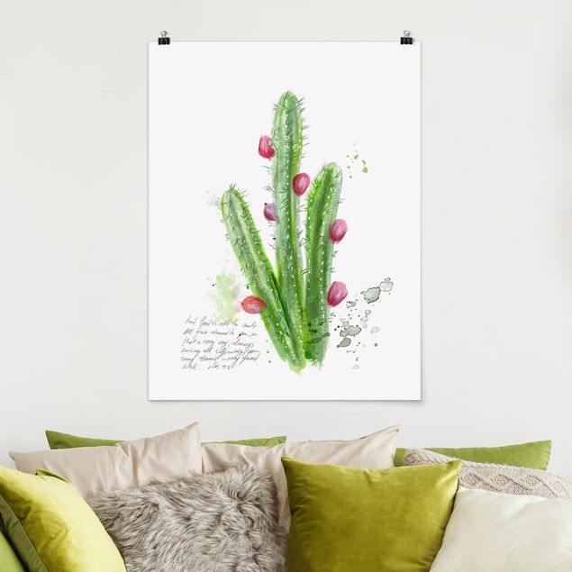 Kunstdrucke Poster Kaktus mit Bibelvers II