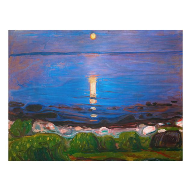 Küchenrückwand Glas Wald Edvard Munch - Sommernacht am Meeresstrand