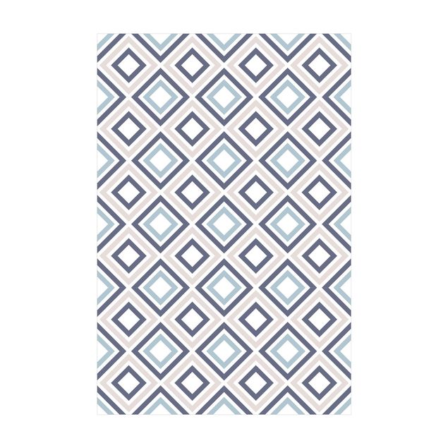 Teppich grau Geometrisches Muster aus gerahmten Quadraten