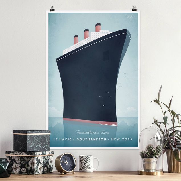 Poster Illustration Reiseposter - Kreuzfahrtschiff