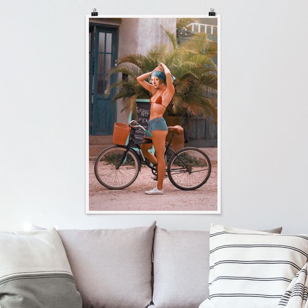 Kunstdrucke Poster Fahrrad Mädchen