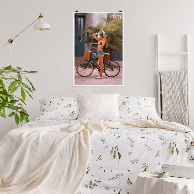 Vintage Poster Fahrrad Mädchen
