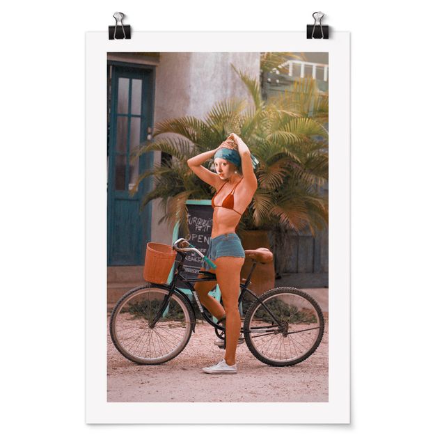 Wandbilder Fahrrad Mädchen