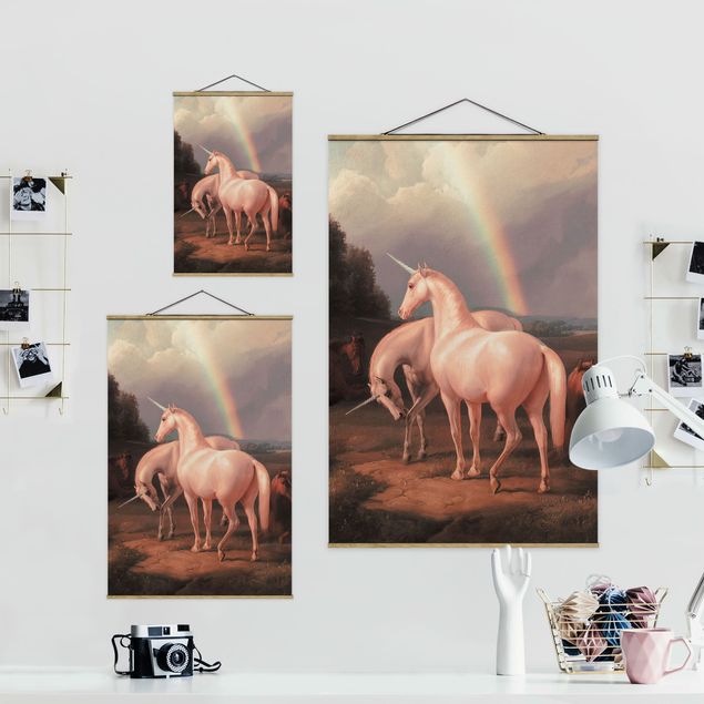 Stoffbild mit Posterleisten - Falsche Pferde - Hochformat