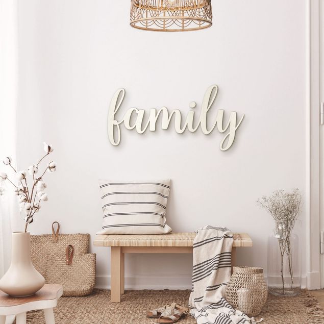 wanddeko wohnzimmer Family Handlettering