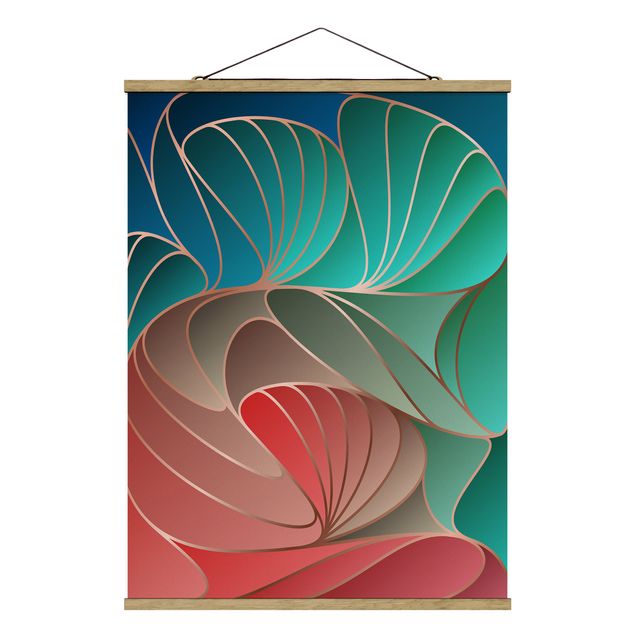Stoffbild mit Posterleisten - Farbenfrohes Art Deco - Hochformat 3:4