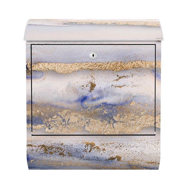 Briefkasten - Farbexperimente Marmor Gold und Blau