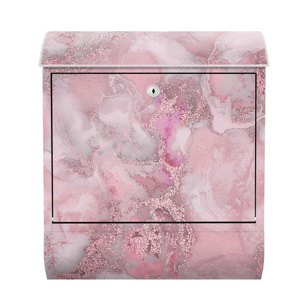 Briefkasten - Farbexperimente Marmor Pink und Glitzer