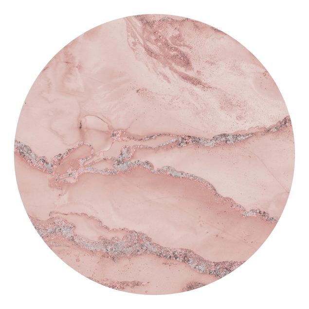 Tapete rosa Farbexperimente Marmor Rose und Glitzer