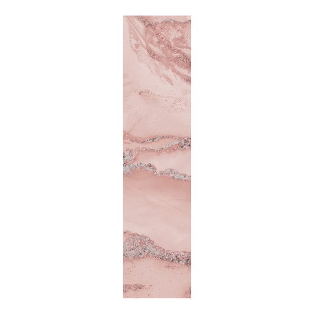 Schiebegardinen mit Motiv 3-teilig Farbexperimente Marmor Rose und Glitzer