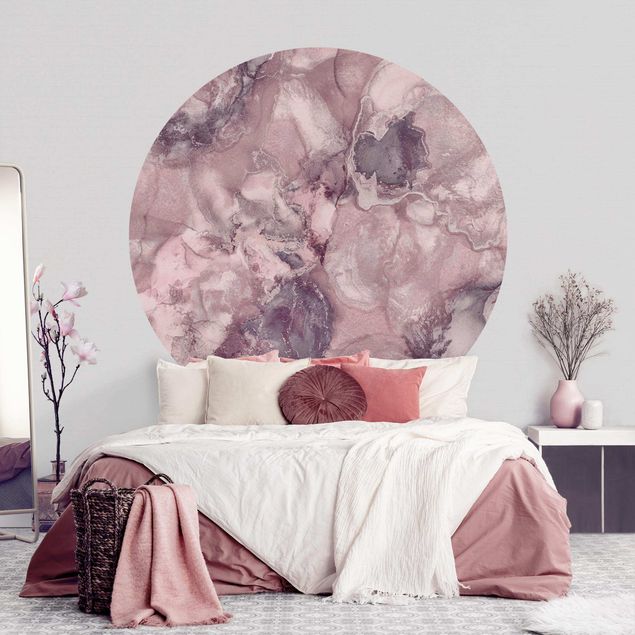 Abstrakte Tapete Farbexperimente Marmor Violett