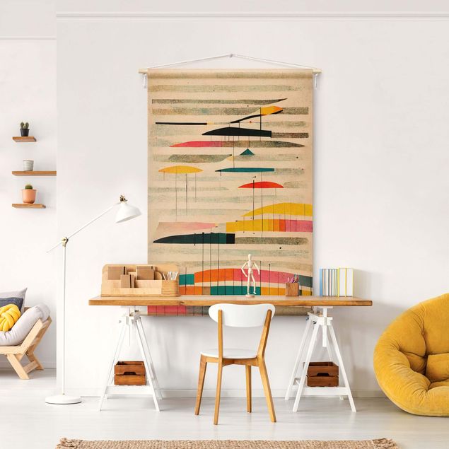 Wandbehang modern Farbkomposition mit Streifen