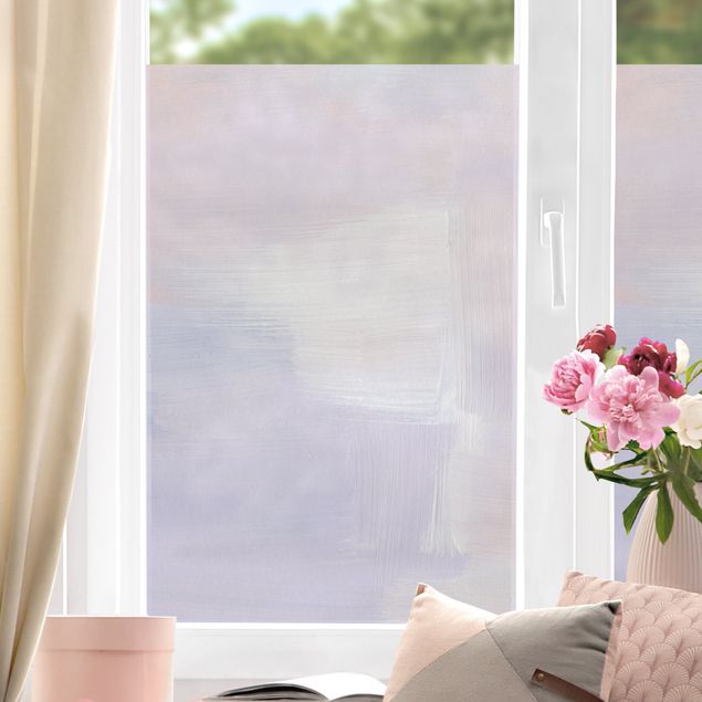 Fensterfolie Wohnzimmer Farbstrukturen in Pastell