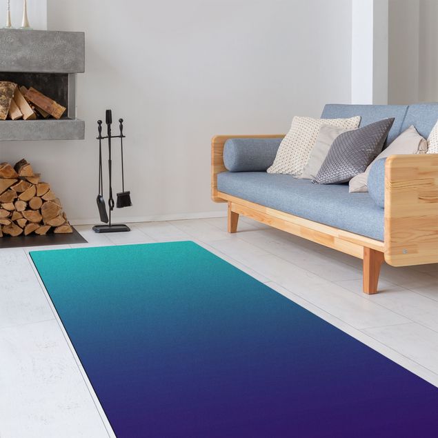 Teppich modern Farbverlauf Meerblau