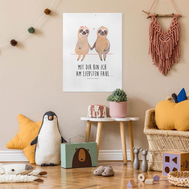 Wandbilder Tiere Mr. & Mrs. Panda - Faultier - Mit Dir