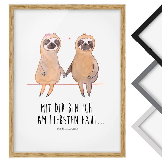Schöne Wandbilder Mr. & Mrs. Panda - Faultier - Mit Dir