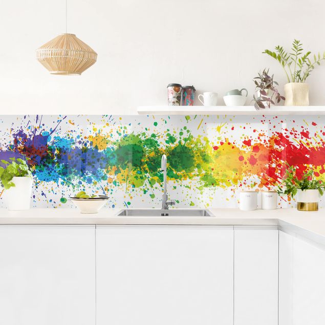 Küchenrückwand abstrakt Rainbow Splatter I