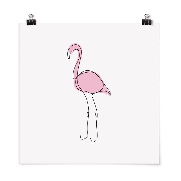 Poster Line Art Flamingo Line Art