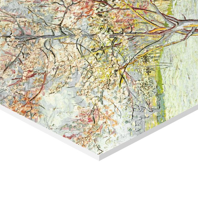 Wandbilder Kunstdruck Vincent van Gogh - Blühende Pfirsichbäume