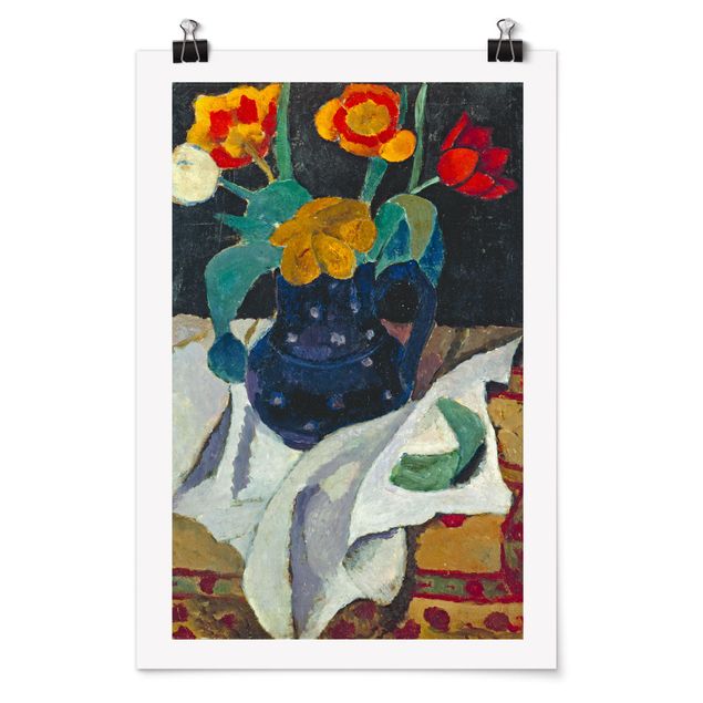 Blumen Poster Paula Modersohn-Becker - Stillleben mit Tulpen