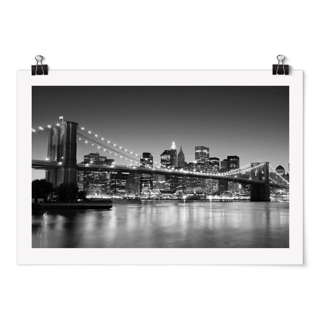 Poster - Brooklyn Brücke in New York II - Querformat 2:3