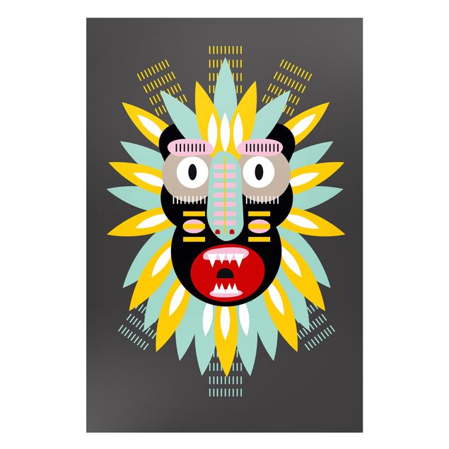 Magnettafel mit Motiv Collage Ethno Maske - King Kong