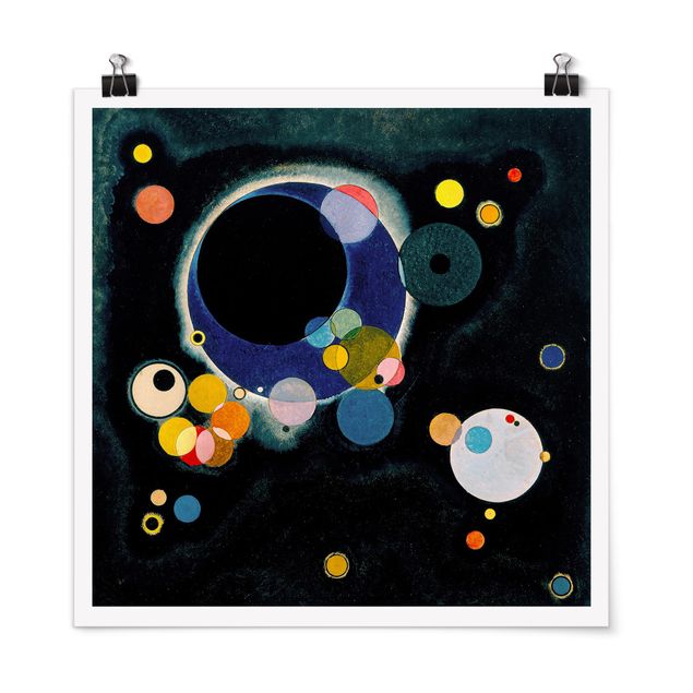 Poster - Wassily Kandinsky - Skizze Kreise - Quadrat 1:1