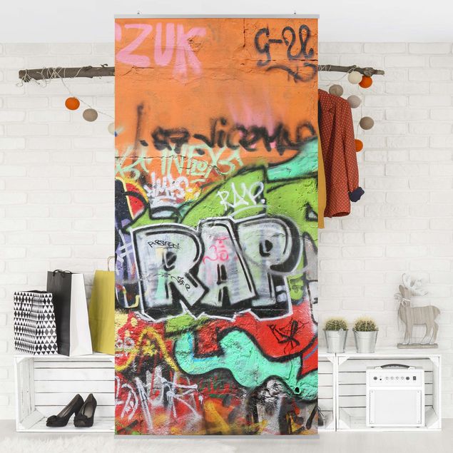 Raumteiler Kinderzimmer - Graffiti 250x120cm