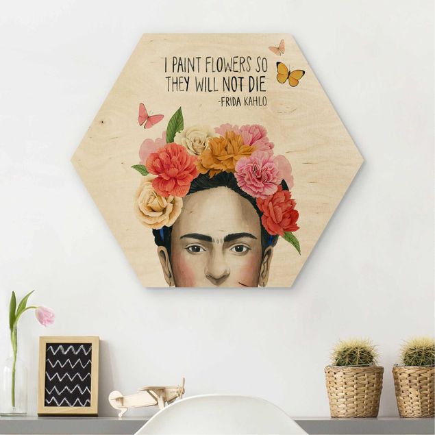 Moderne Holzbilder Fridas Gedanken - Blumen