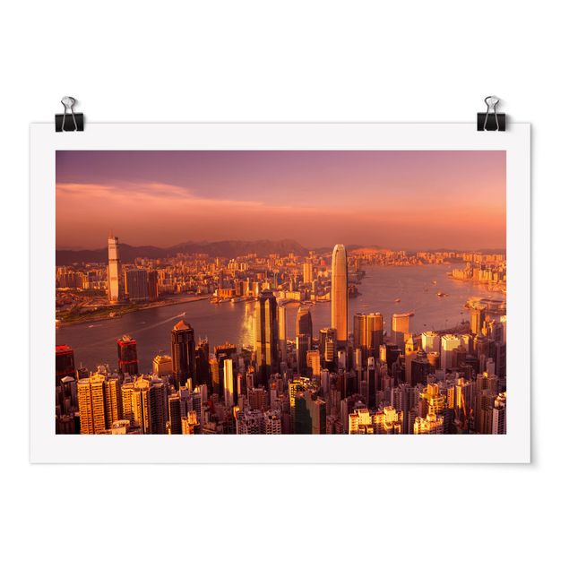 Poster - Hongkong Sunset - Querformat 2:3