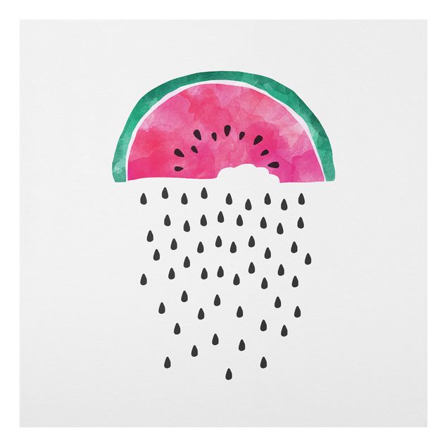 Spritzschutz Glas - Wassermelonen Regen - Quadrat 1:1